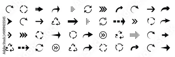 Fototapeta big set black arrows vector arrow collections. vector