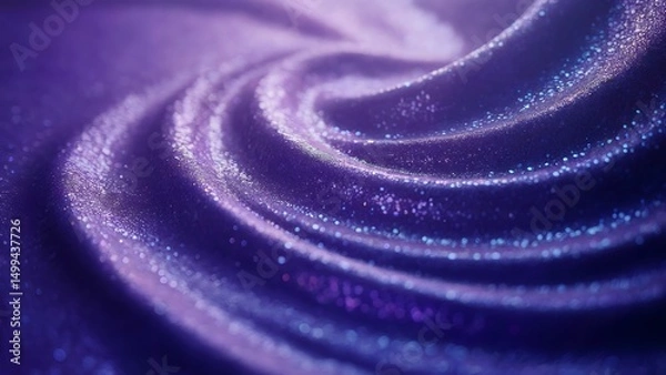 Fototapeta Swirling abstract purple fabric with glitter close up texture and background