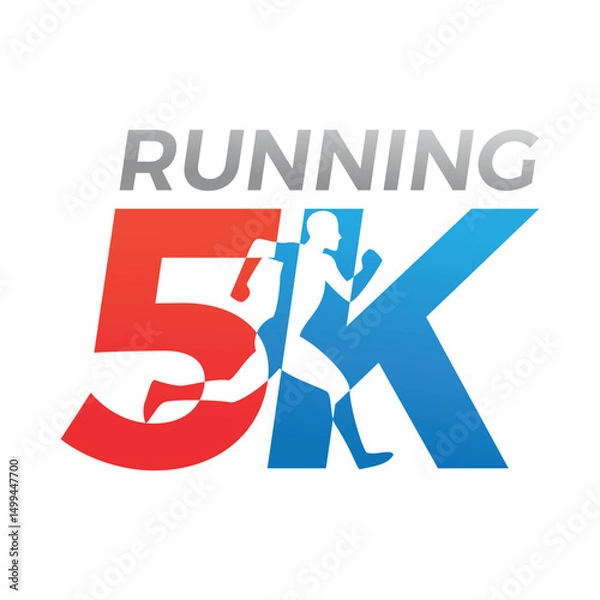 Fototapeta Running 5k logo design, running logo.