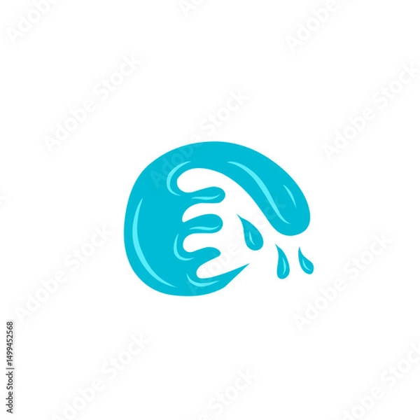 Obraz blue water splash vector illustration