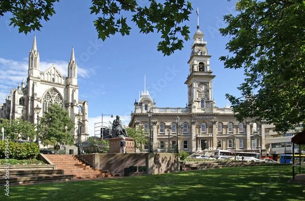 Fototapeta Ośmiokąt, centrum Dunedin w Nowej Zelandii