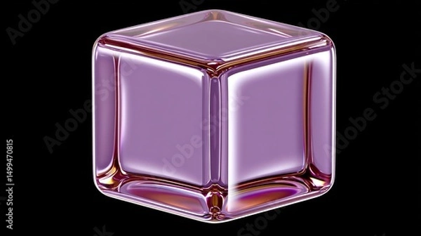 Fototapeta Lavender Glass Cube Abstract 3D Render.