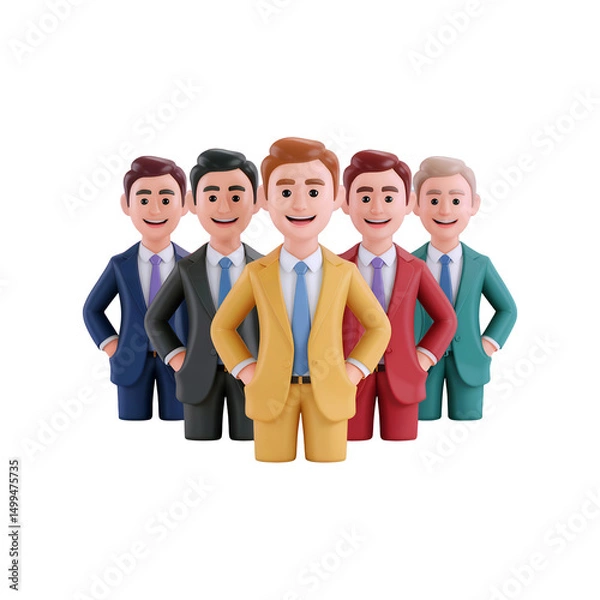 Fototapeta 3d business people icon isolated on transparent background. 3d rendering Cartoon plastic style. PNG file, cut out