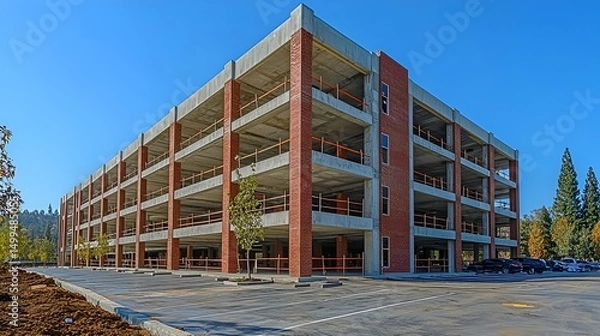 Obraz Unfinished multi-level parking garage under construction.