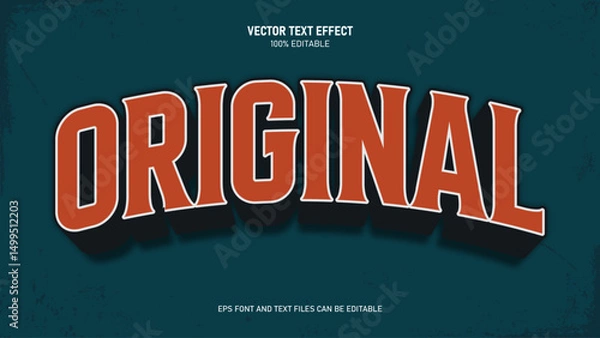 Fototapeta Original 3d text retro editable text effect
