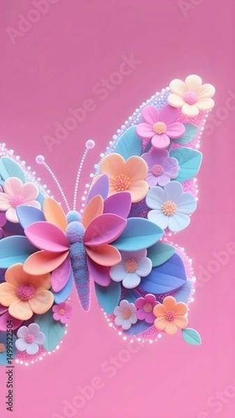 Obraz butterfly and flowers