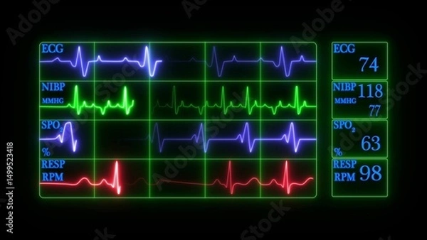 Obraz ekg monitor with alpha channel