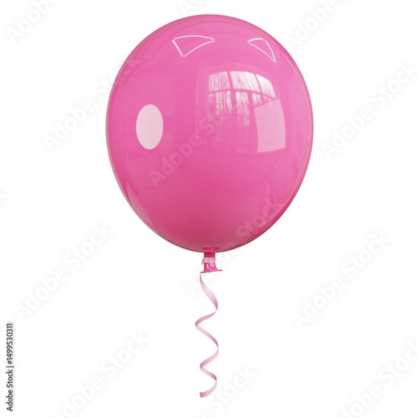 Obraz Shiny pink balloon isolated in transparent background 