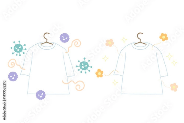 Obraz 臭う洗濯物といい香りがする洗濯物セット