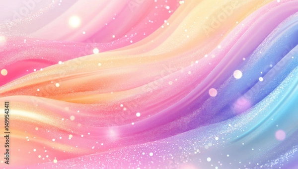 Obraz Colorful pastel waves with sparkling effects create dreamy atmosphere