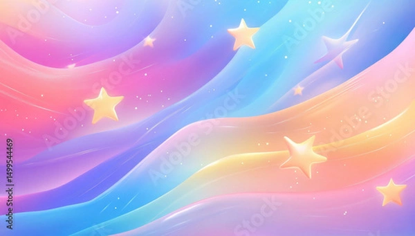 Obraz Colorful abstract background with waves and stars creating dreamy atmosphere