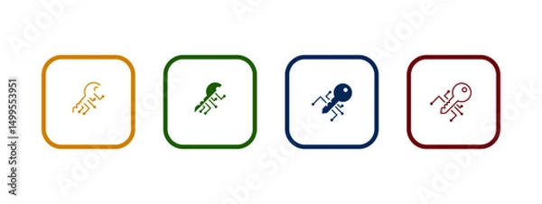 Obraz encryption icon vector illustration. encryption icon in different color design.
