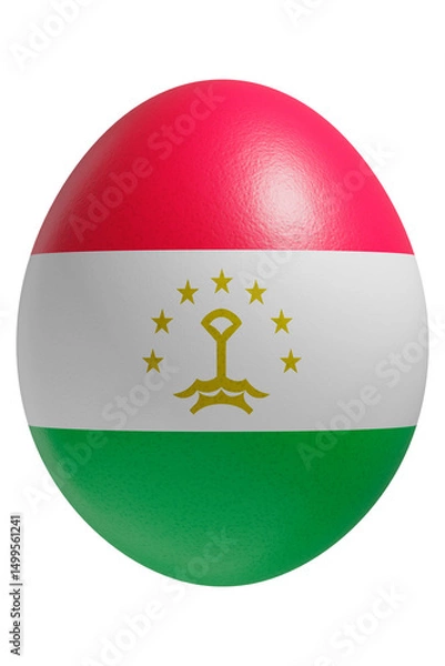 Obraz Rendered easter egg with a flag of Tajikistan on the surface.