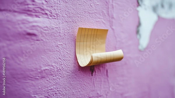 Obraz Sticky note of a pastel pink wall with copy space
