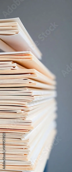 Fototapeta stack of papers sitting on top of a table