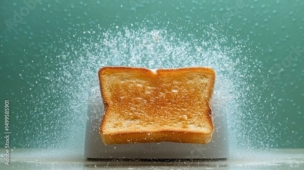 Obraz Toasted bread slice with water explosion