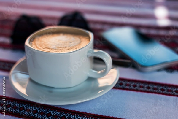 Fototapeta A cup of morning coffee