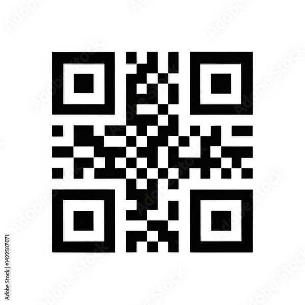 Fototapeta Stylized QR Code Illustration White Lines on Black Background, Modern Design Element