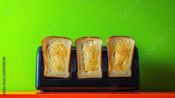 Obraz Toasted bread slices in a toaster