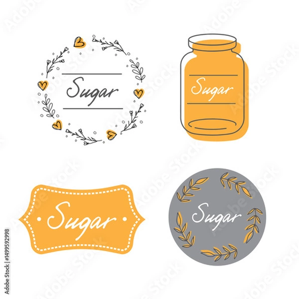 Obraz Sugar storage label, icon, vector.