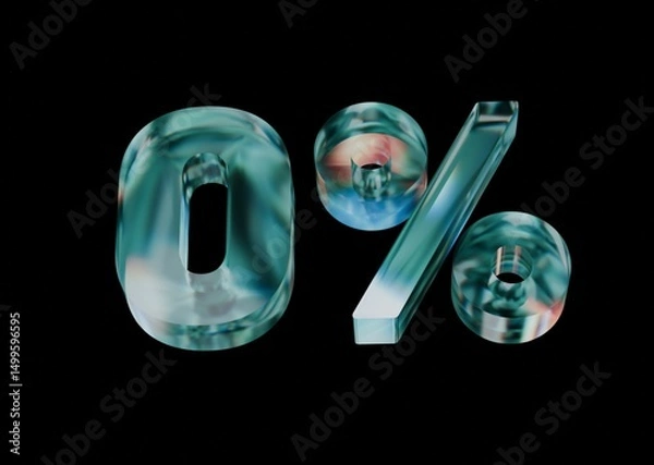Obraz Zero percent 3d dispersed glass render 