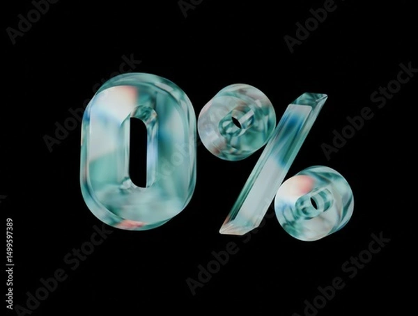 Obraz Zero percent 3d dispersed glass render 