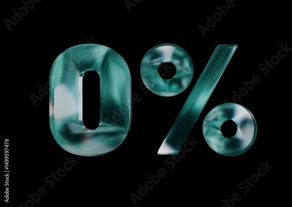 Obraz Zero percent 3d dispersed glass render 