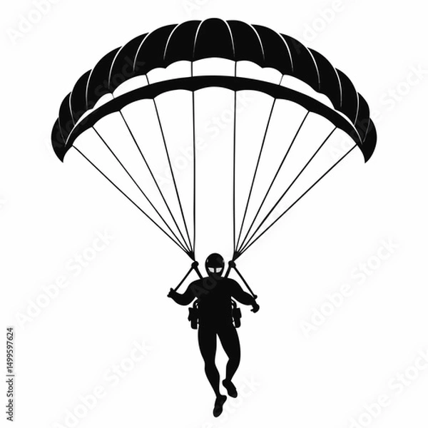 Obraz paraglider silhouette vector
