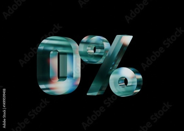 Obraz Zero percent 3d dispersed glass render 