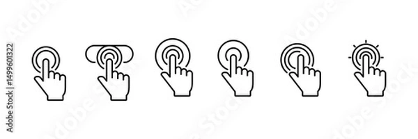 Fototapeta Computer mouse pointer cursor icon. Hand cursor button with modern style, pointing hand click icon. logo design Vector illustration.