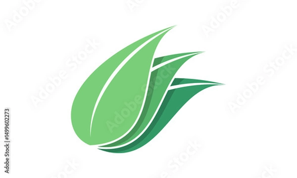 Obraz Three leaves with shadow design vector