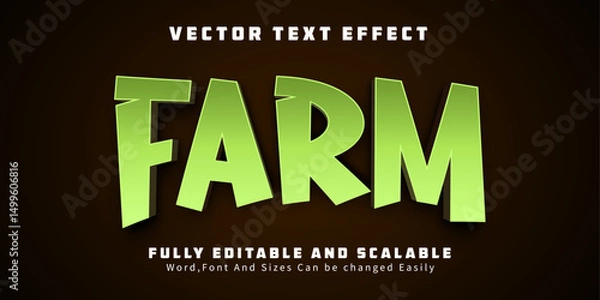 Fototapeta Farm editable text effect 