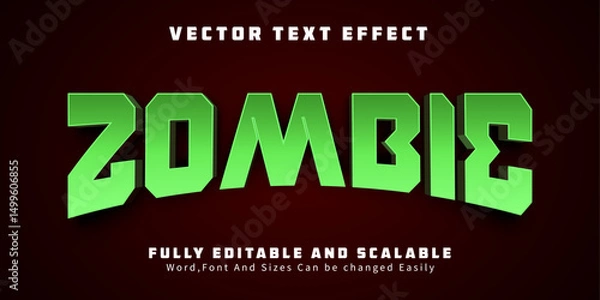 Fototapeta Horror zombie text effect editable monster and scary text style