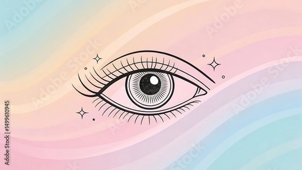Obraz abstract vector background with eye