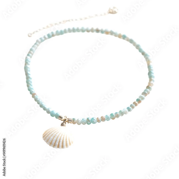 Fototapeta Elegant Anklet with a Delicate Sequence of T Isolated on Transparent Background