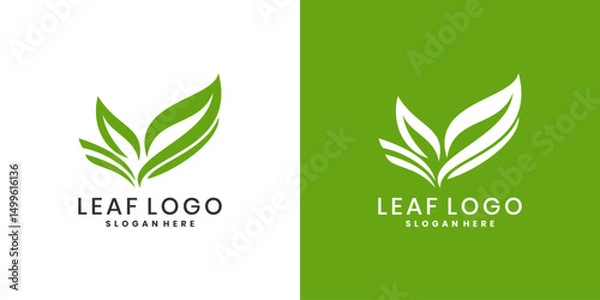 Obraz Abstract leaf logo icon vector design