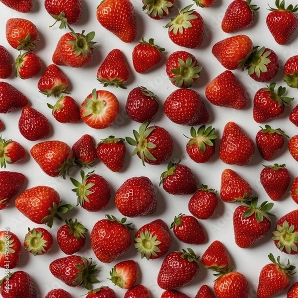 Fototapeta fresh strawberries on a white background