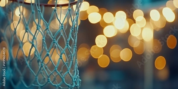 Obraz A basketball net with a blurry background