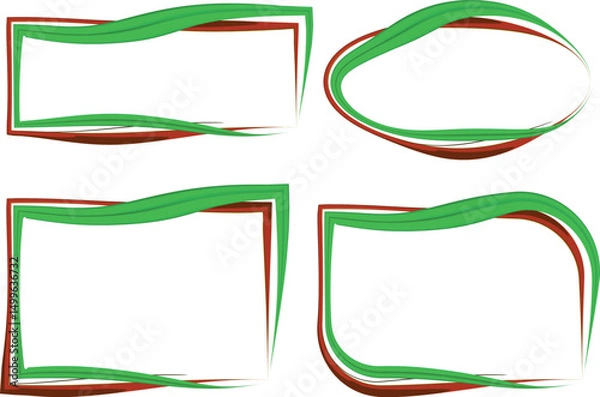 Fototapeta grass green red colorful curved outline abstract frames shapes collection