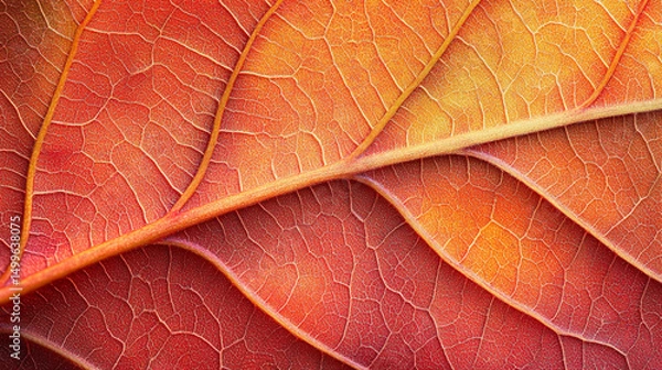Obraz Vibrant close-up of colorful autumn leaves showcasing intricate details.