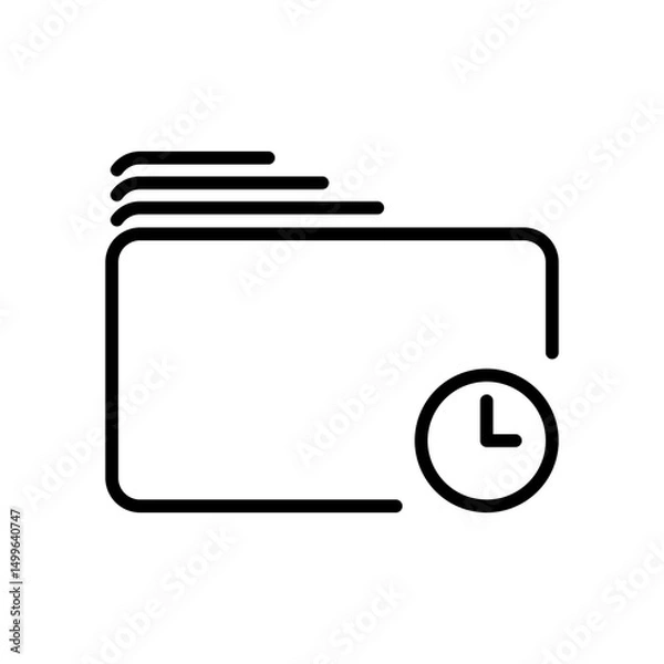 Fototapeta document waiting icon, document pending icon, minimalist file document in transparent background