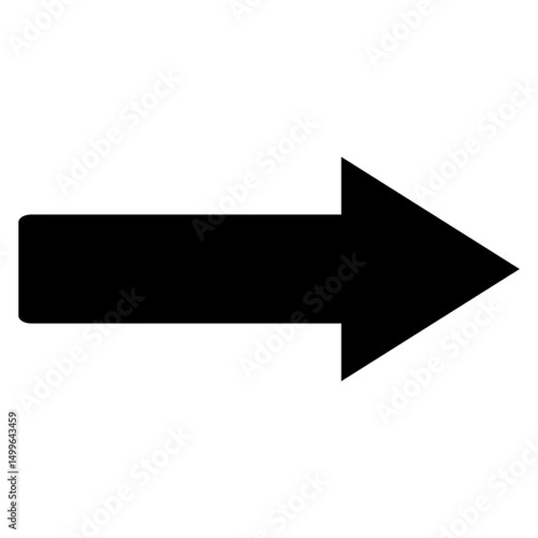 Obraz Pfeil Illustration in schwarz als Wegweiser nach rechts