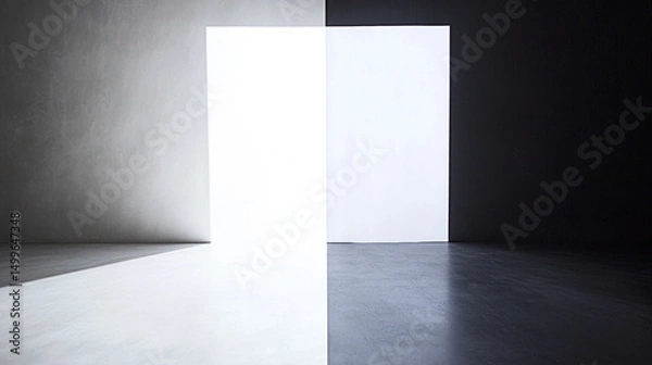 Obraz A minimalistic scene featuring a stark contrast of light and dark.