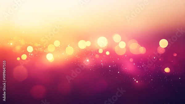 Obraz A dreamy bokeh background with warm sunset hues and soft lights.