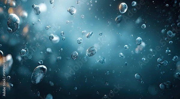 Fototapeta Water droplets in the air.  A mesmerizing display of water droplets