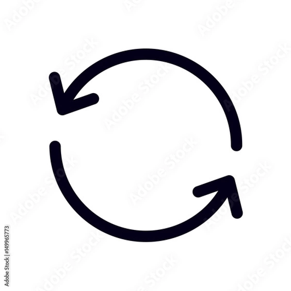 Fototapeta Ciircular arrow sign vector icon. Flat design style.