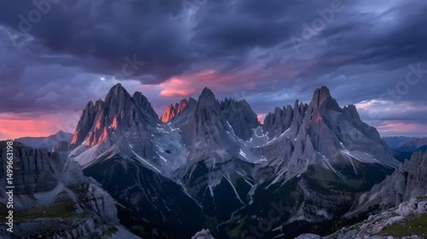 Fototapeta sunrise over the mountains