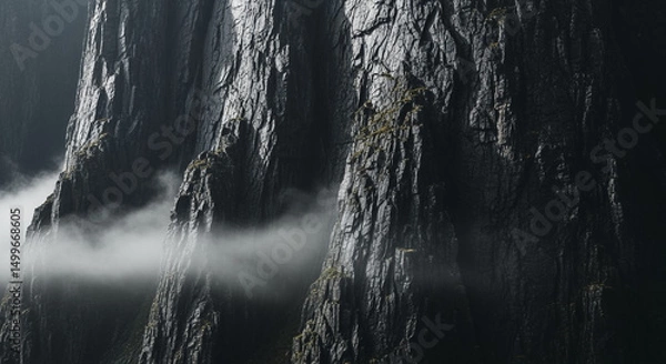 Obraz Majestic dark rugged mountains with atmospheric mist