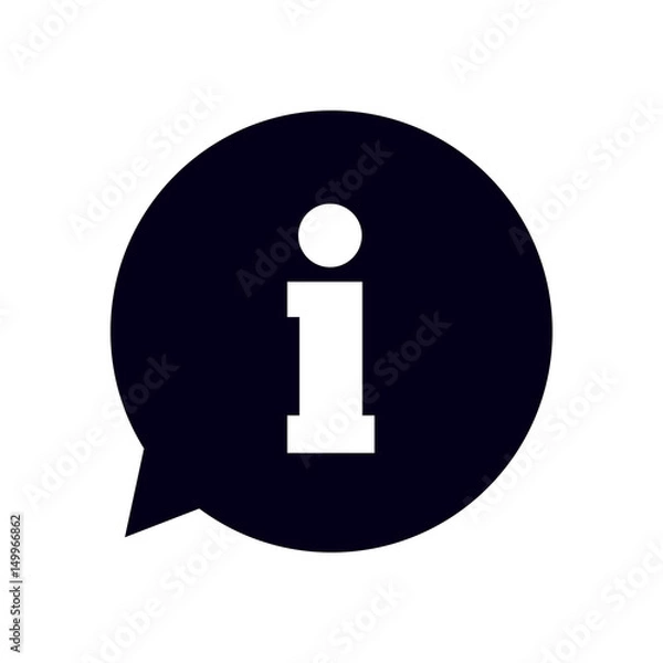 Fototapeta Info speech bubble symbol.Flat design style.