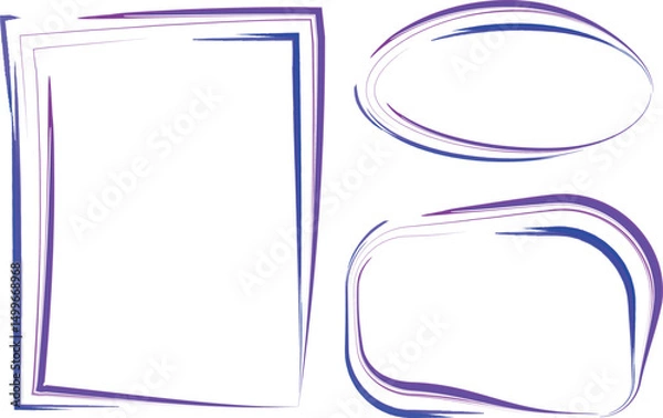 Fototapeta blue purple colorful abstract line pattern frames shapes collection